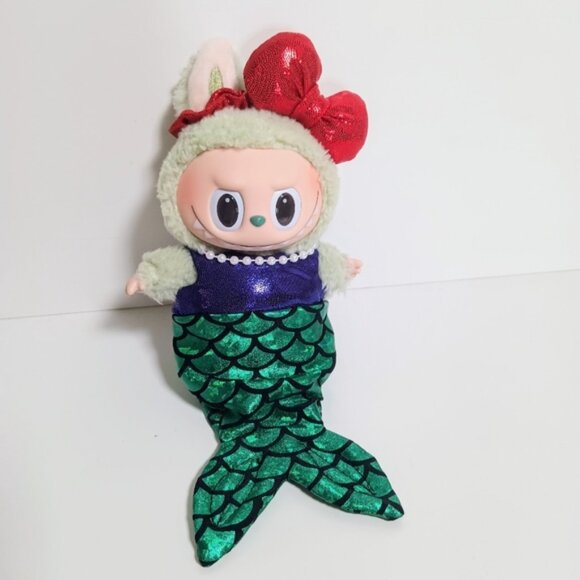 Custom Little Mermaid Ariel Outift and Metallic Bow Made to fit Labubu - Picture 2 of 7
